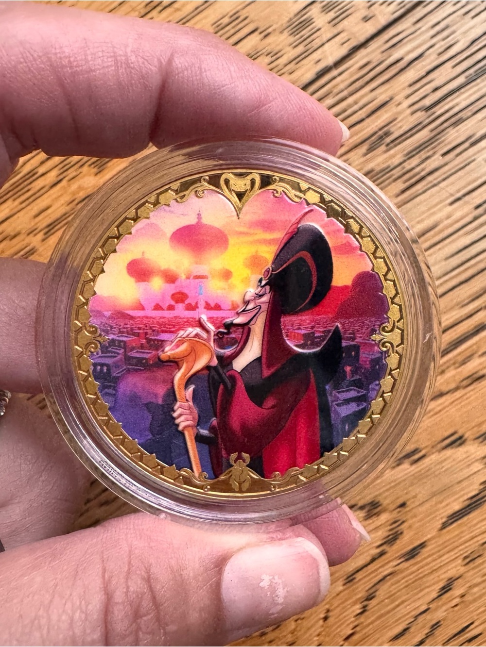 Disney Disneyland Parks Aladdin Jafar & Jafar The Genie Medallion Coin In Case